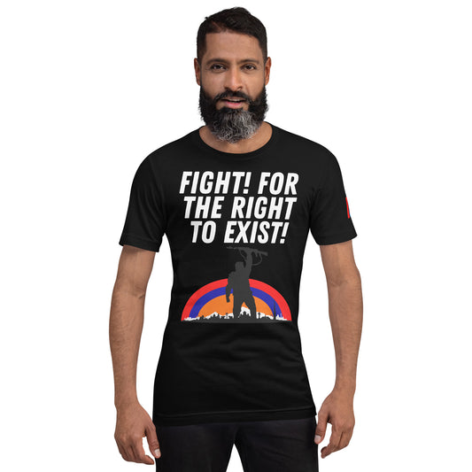 Unisex "Fight for the Right to Exist & Tricolor Flag" Graphic T-Shirt Pomegranate Mint