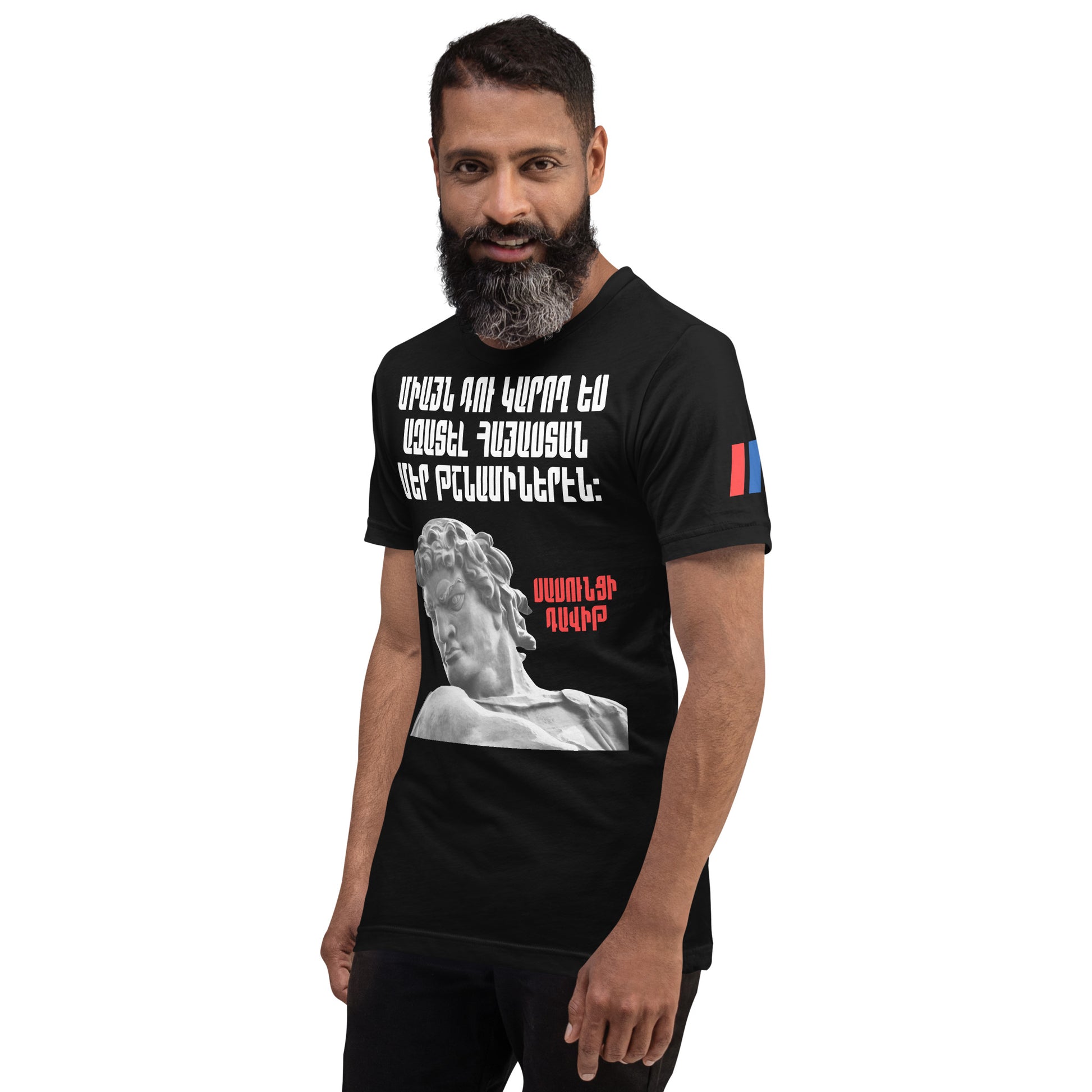 Armenian Genocide Memorial T-shirt | Sassounsi Davit Statue | Unisex Graphic Tee | April 24th, 2025 | Pomegranate Mint (Western) Pomegranate Mint