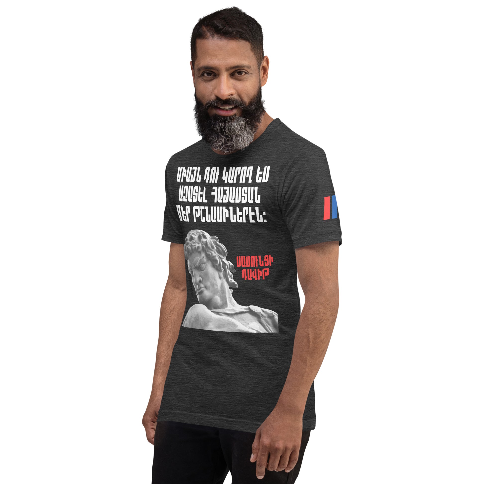 Armenian Genocide Memorial T-shirt | Sassounsi Davit Statue | Unisex Graphic Tee | April 24th, 2025 | Pomegranate Mint (Western) Pomegranate Mint