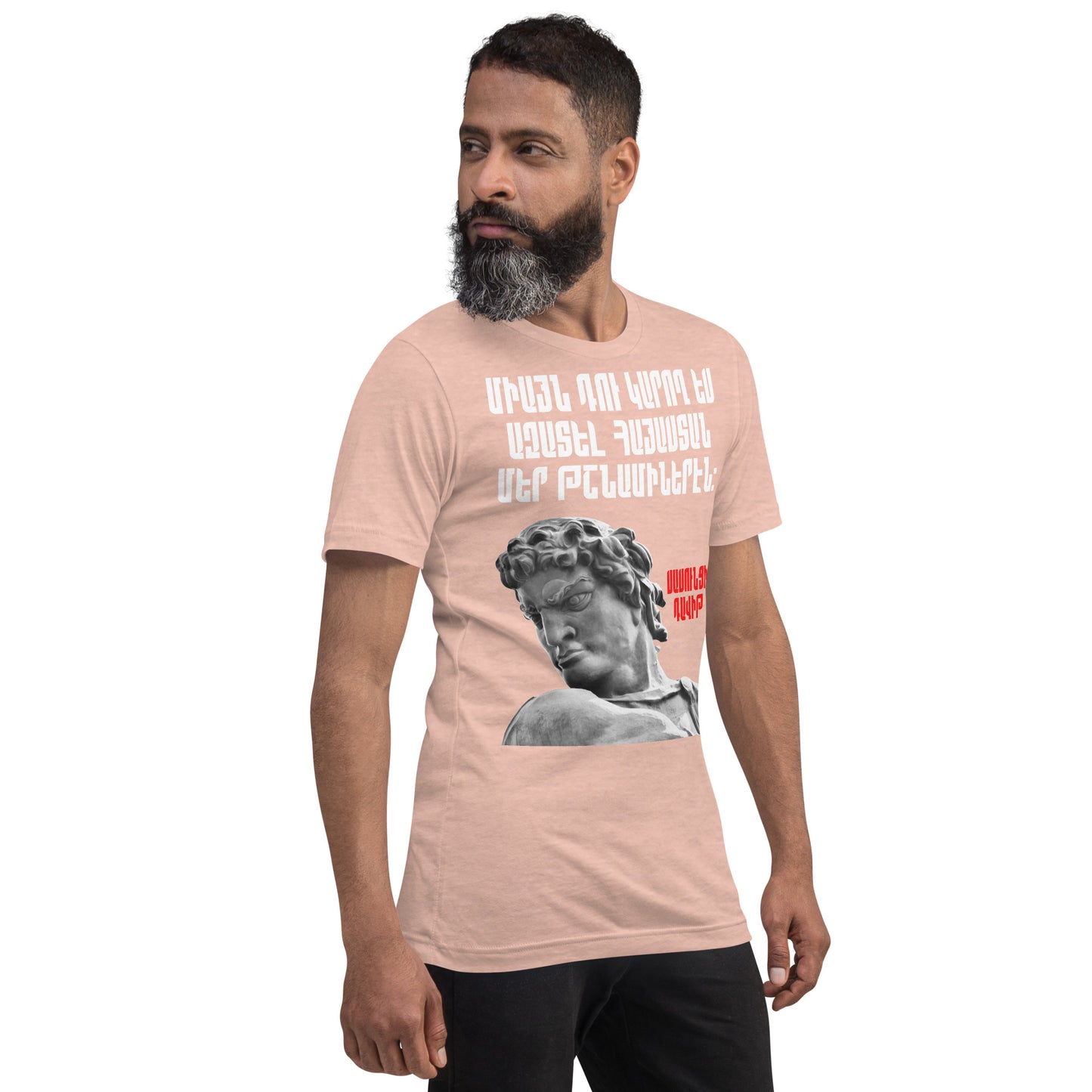 Armenian Genocide Memorial T-shirt | Sassounsi Davit Statue | Unisex Graphic Tee | April 24th, 2025 | Pomegranate Mint (Western) Pomegranate Mint