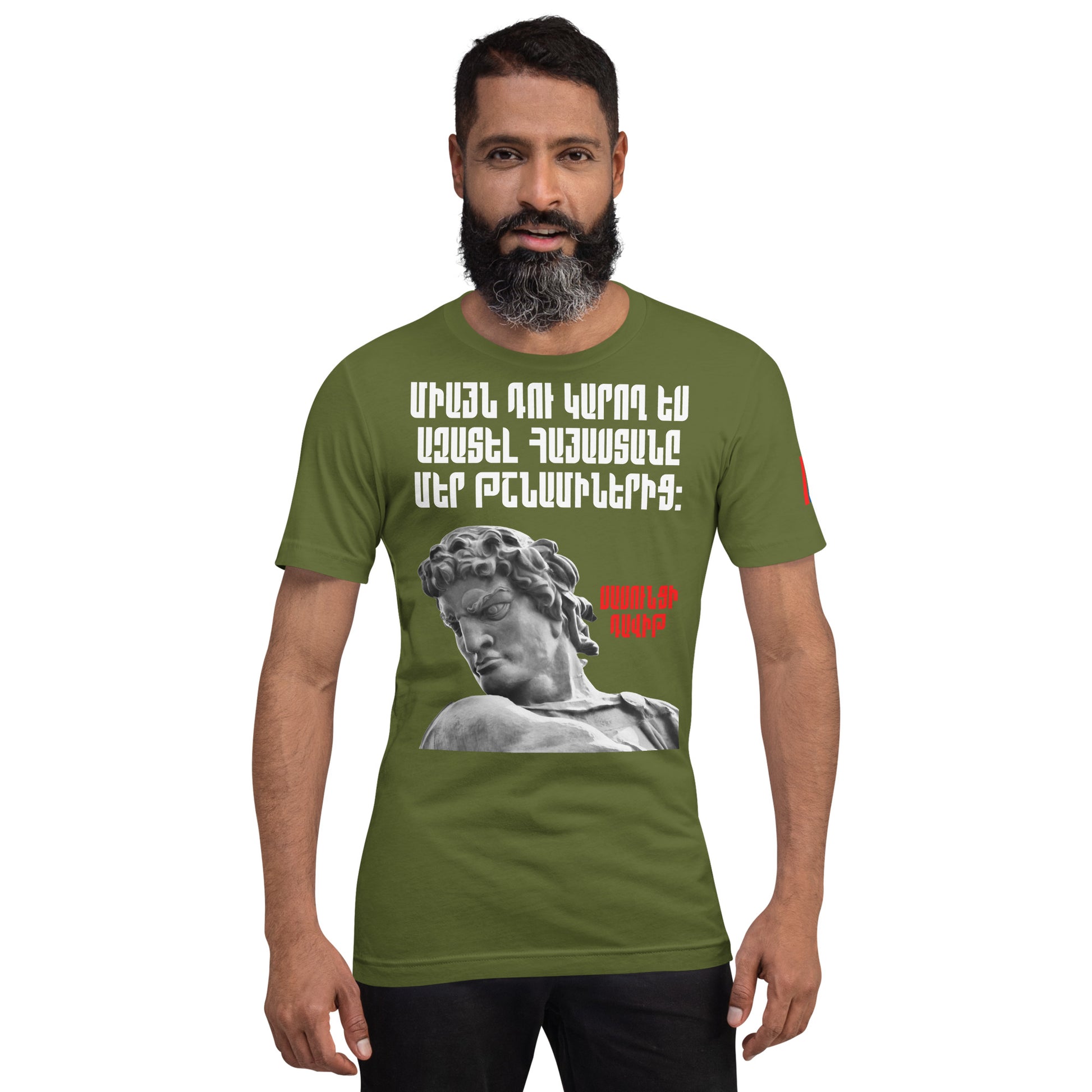 Armenian Genocide Memorial T-shirt | Sassounsi Davit Statue | Unisex Graphic Tee | April 24th, 2025 | Pomegranate Mint (Eastern) Pomegranate Mint