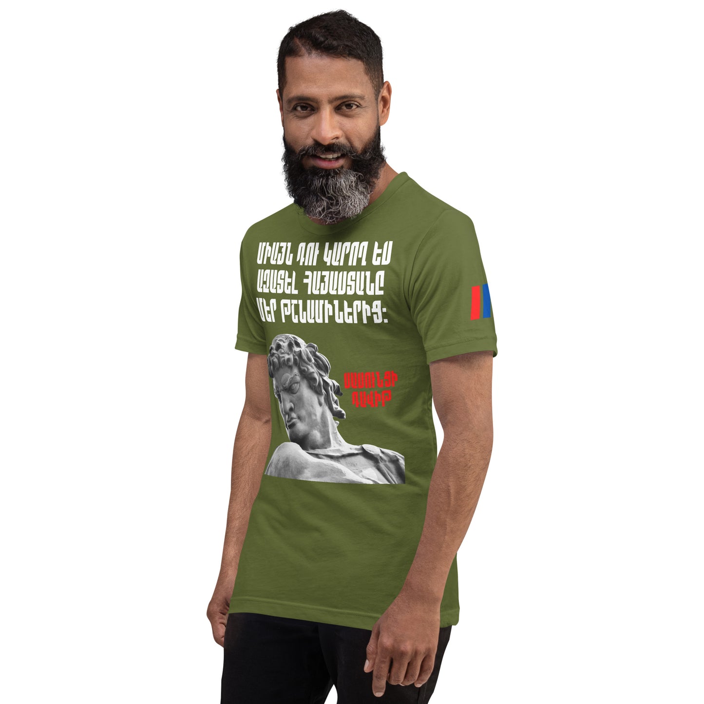 Armenian Genocide Memorial T-shirt | Sassounsi Davit Statue | Unisex Graphic Tee | April 24th, 2025 | Pomegranate Mint (Eastern) Pomegranate Mint