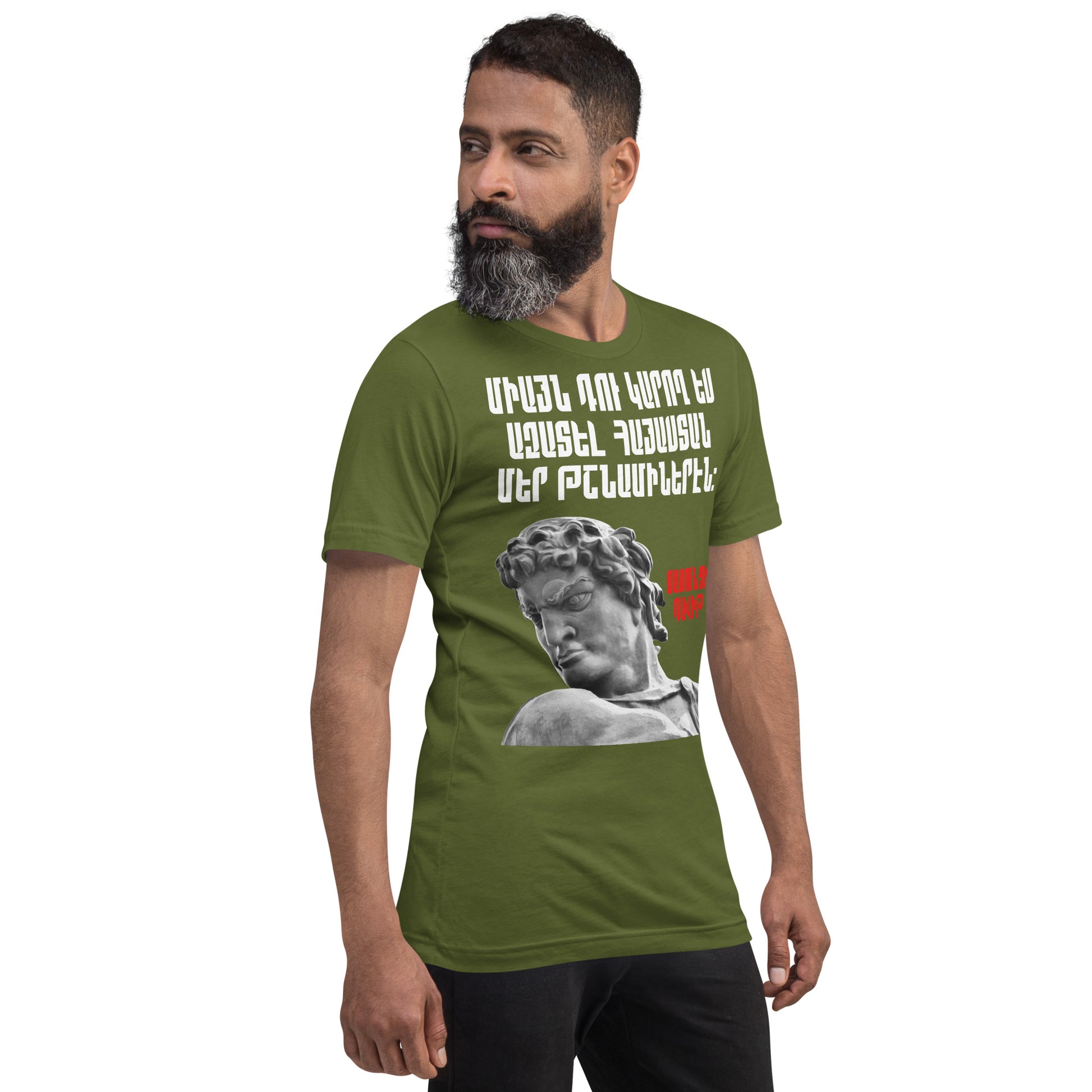 Armenian Genocide Memorial T-shirt | Sassounsi Davit Statue | Unisex Graphic Tee | April 24th, 2025 | Pomegranate Mint (Western) Pomegranate Mint