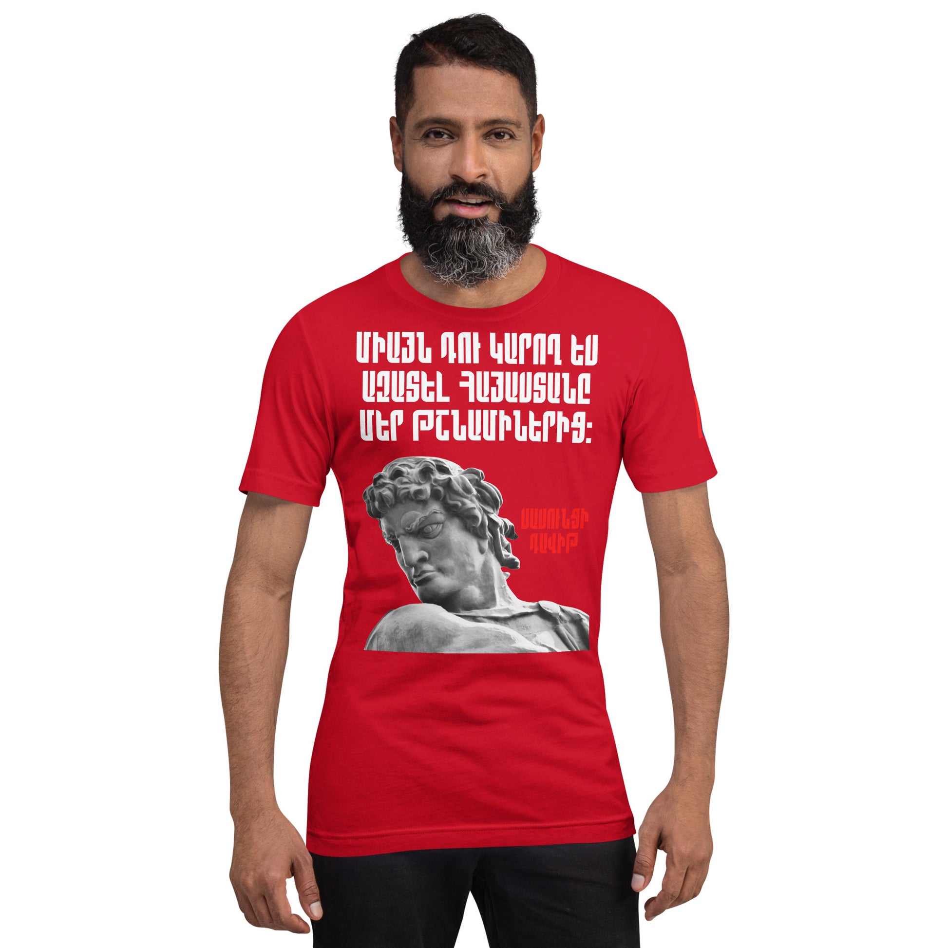 Armenian Genocide Memorial T-shirt | Sassounsi Davit Statue | Unisex Graphic Tee | April 24th, 2025 | Pomegranate Mint (Eastern) Pomegranate Mint