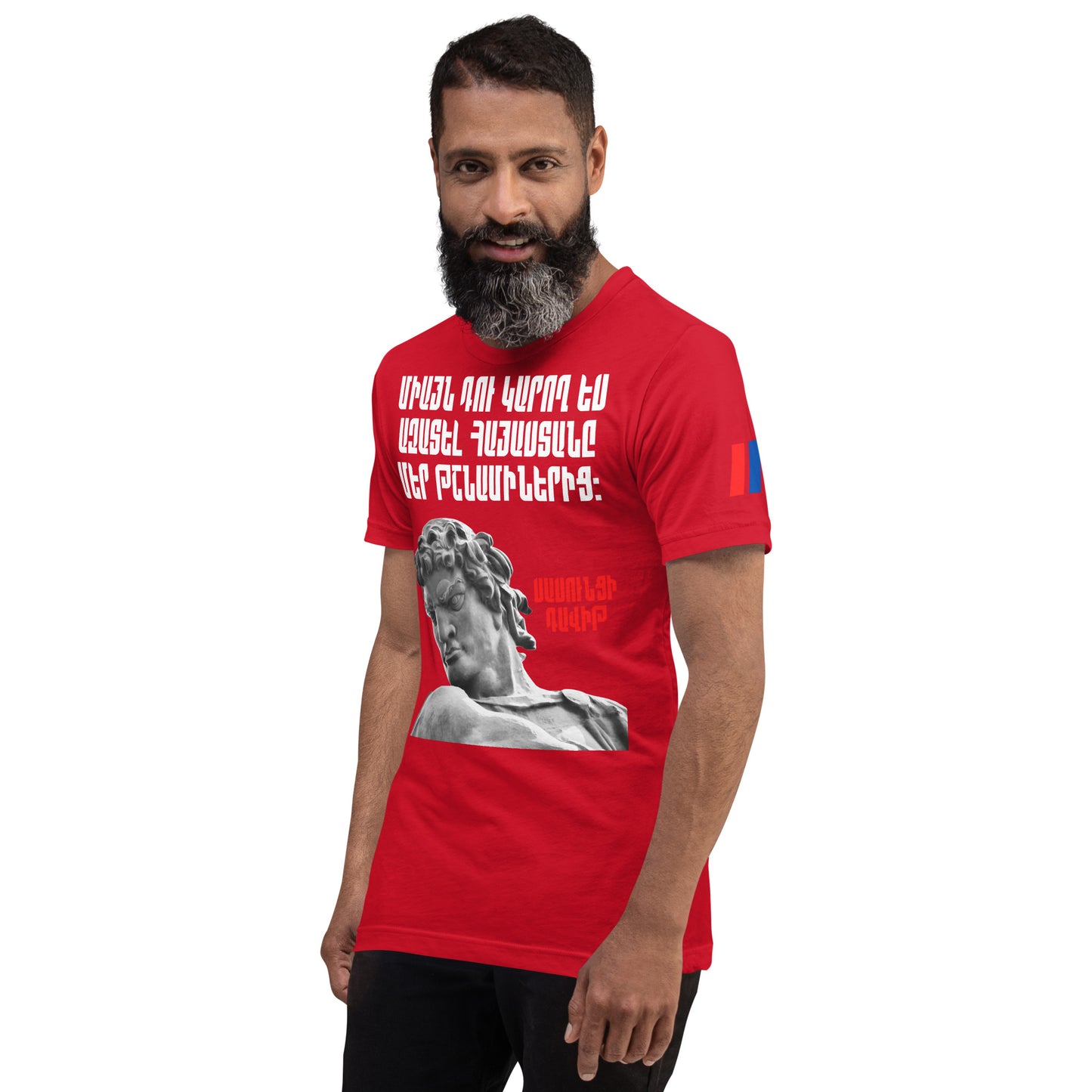 Armenian Genocide Memorial T-shirt | Sassounsi Davit Statue | Unisex Graphic Tee | April 24th, 2025 | Pomegranate Mint (Eastern) Pomegranate Mint