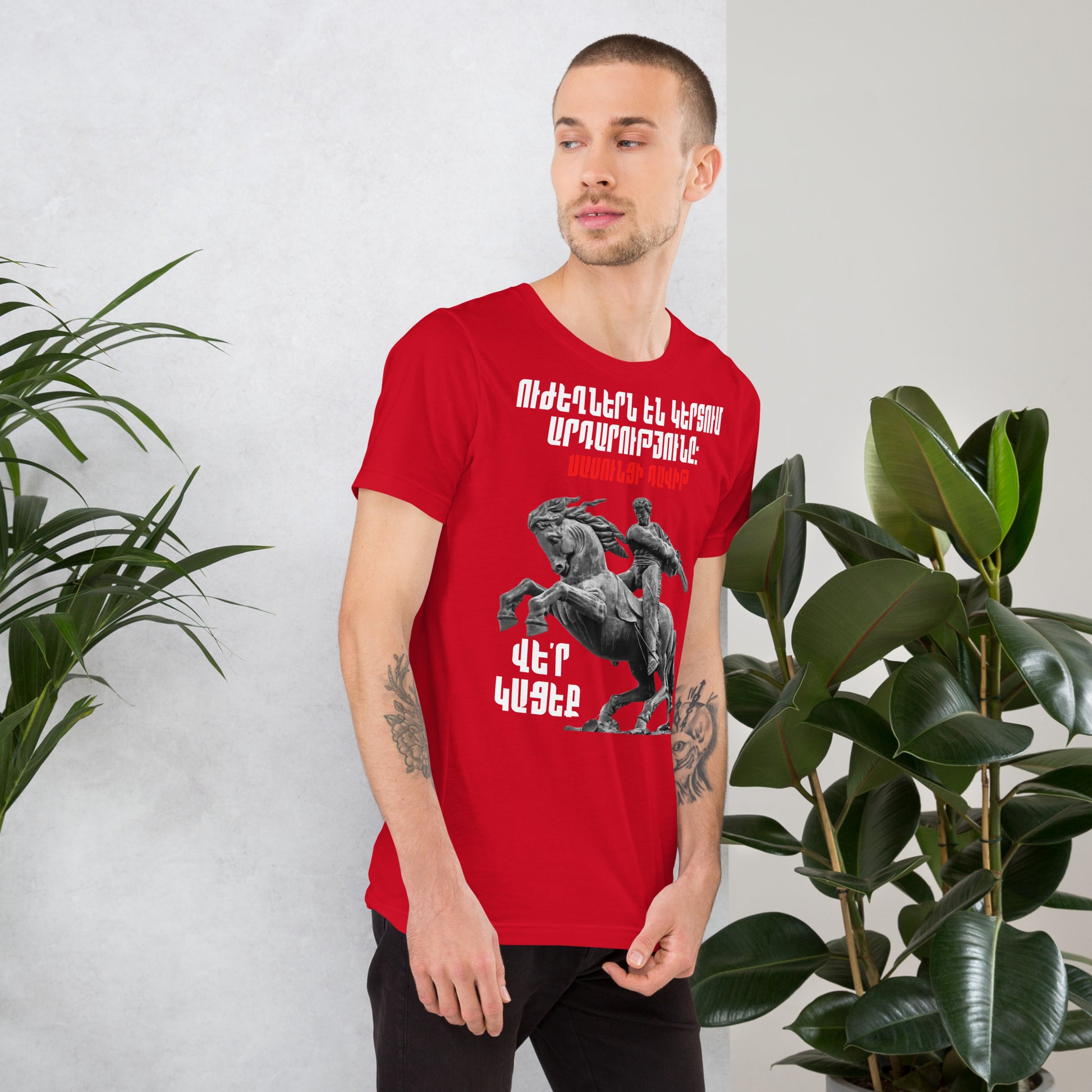 Armenian Genocide Memorial T-shirt | Sassounsi Davit Statue | Unisex Graphic Tee | April 24th, 2025 | Pomegranate Mint (Eastern) Pomegranate Mint