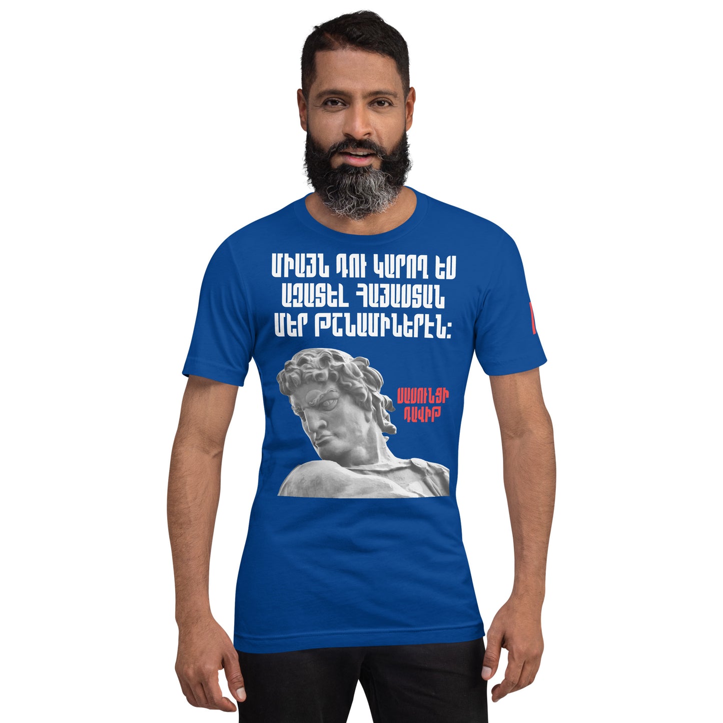 Armenian Genocide Memorial T-shirt | Sassounsi Davit Statue | Unisex Graphic Tee | April 24th, 2025 | Pomegranate Mint (Western) Pomegranate Mint